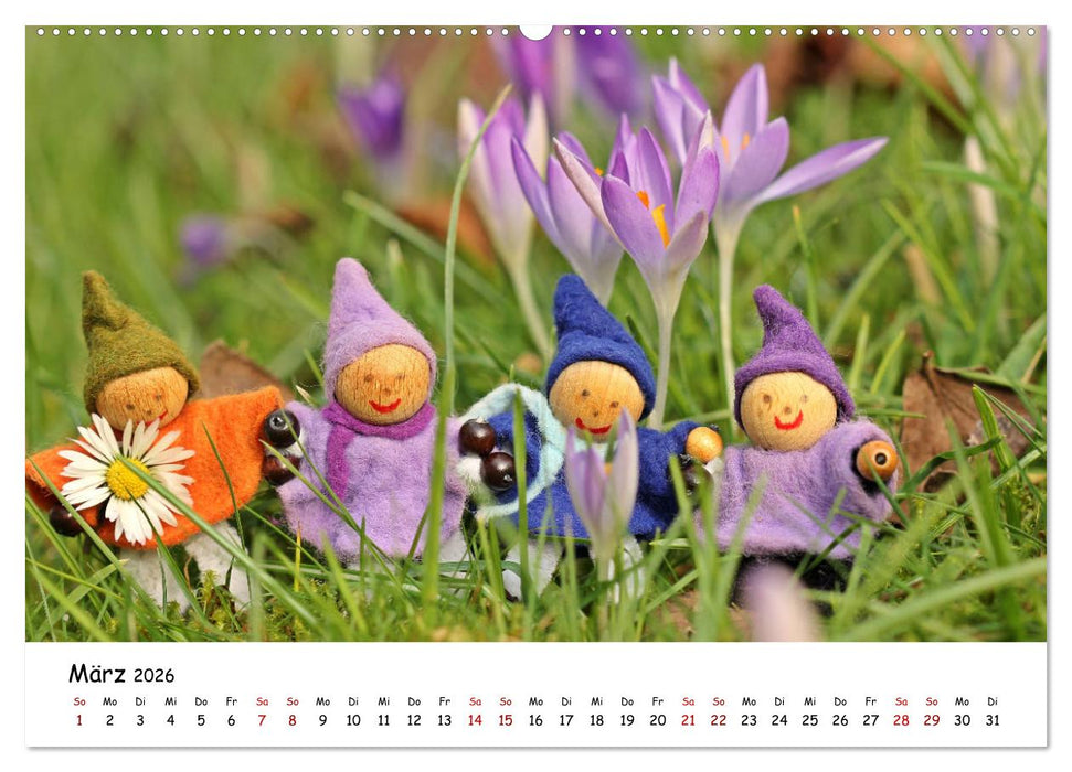 Die Abenteuer der vier kleinen Wichtel (CALVENDO Premium Wandkalender 2026)