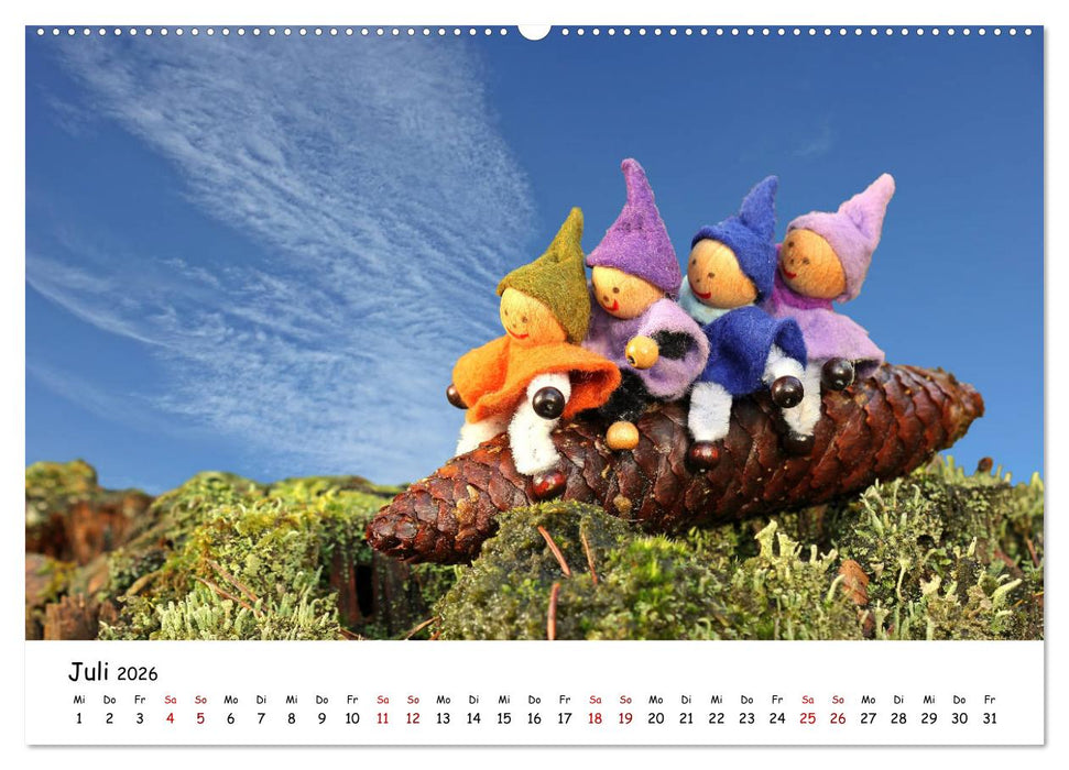 Die Abenteuer der vier kleinen Wichtel (CALVENDO Premium Wandkalender 2026)