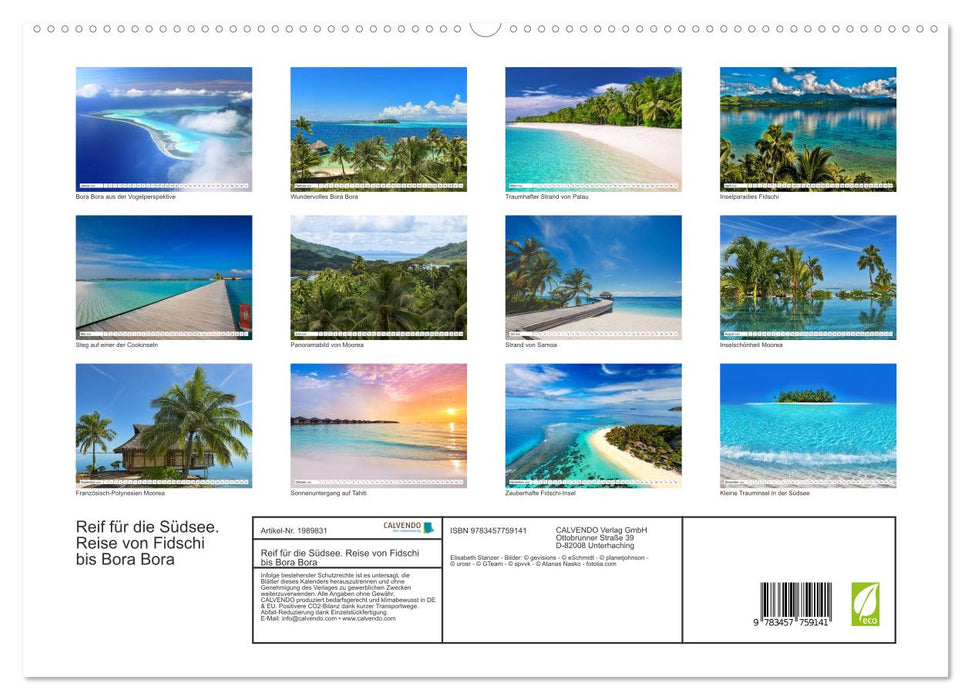 Reif für die Südsee. Reise von Fidschi bis Bora Bora (CALVENDO Premium Wandkalender 2026)