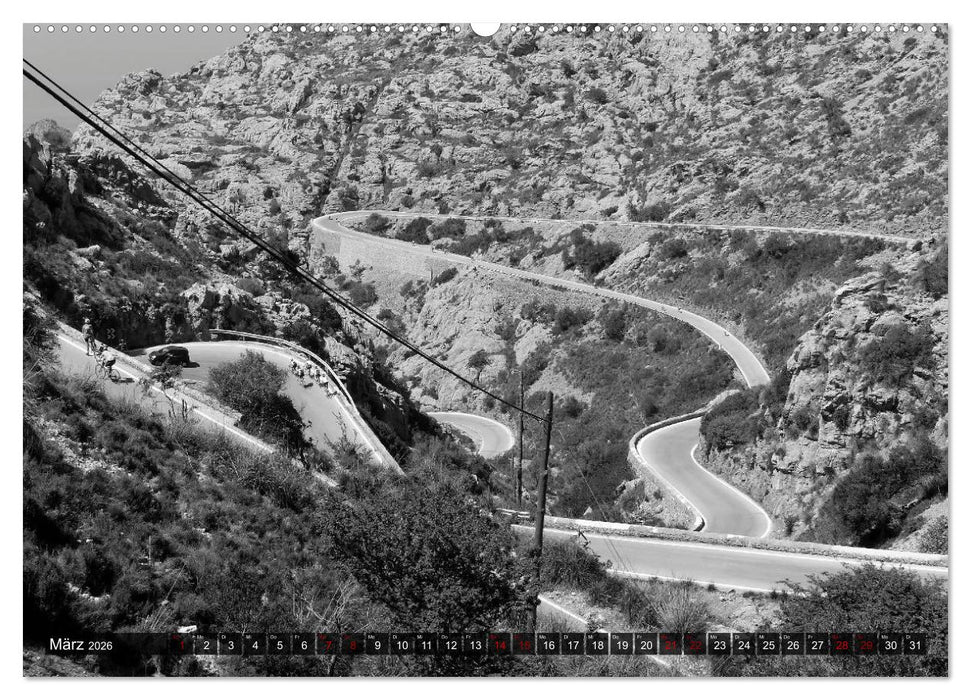 Mallorca monochrom (CALVENDO Premium Wandkalender 2026)