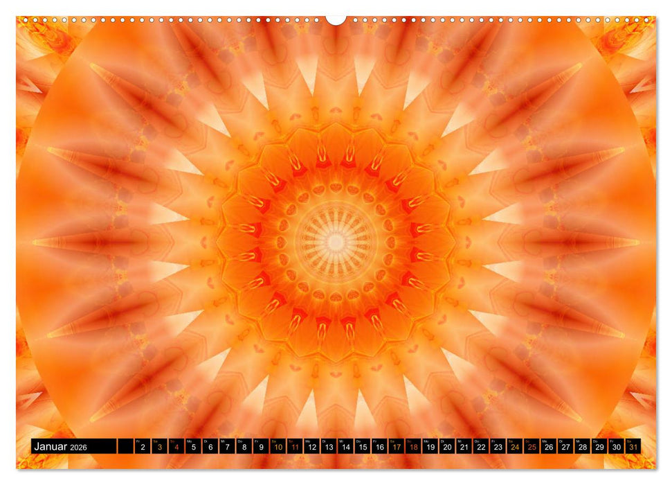 Energie - Mandalas in orange (CALVENDO Premium Wandkalender 2026)
