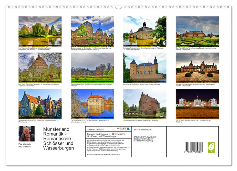 Münsterland Romantik - Romantische Schlösser und Wasserburgen (CALVENDO Premium Wandkalender 2026)