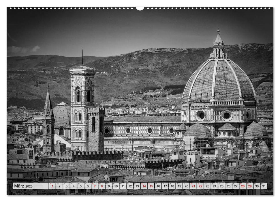 FLORENZ Monochrome Impressionen (CALVENDO Premium Wandkalender 2026)