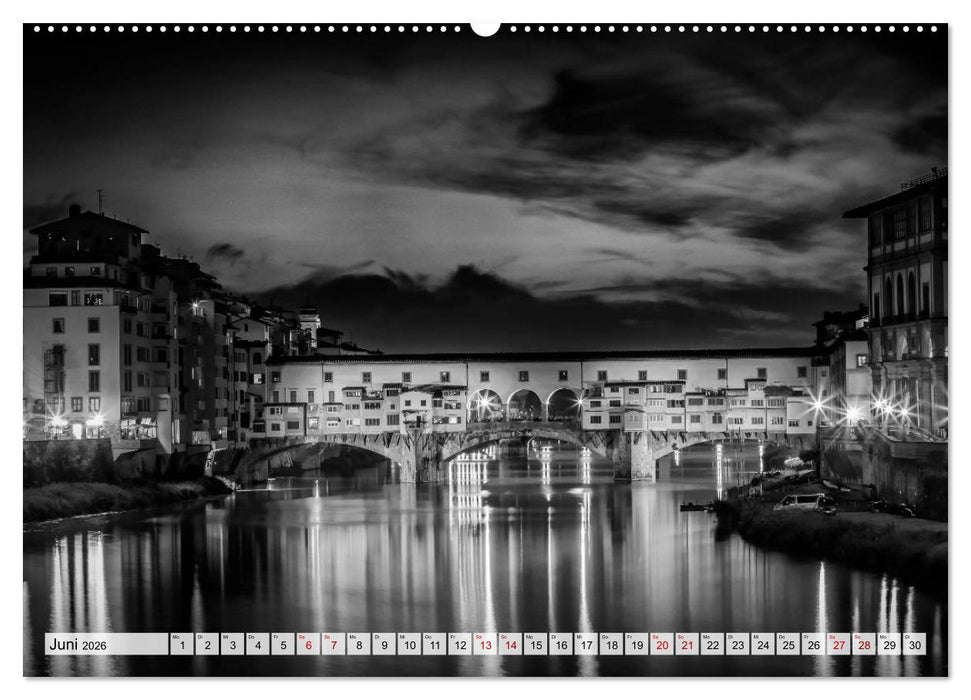 FLORENZ Monochrome Impressionen (CALVENDO Premium Wandkalender 2026)