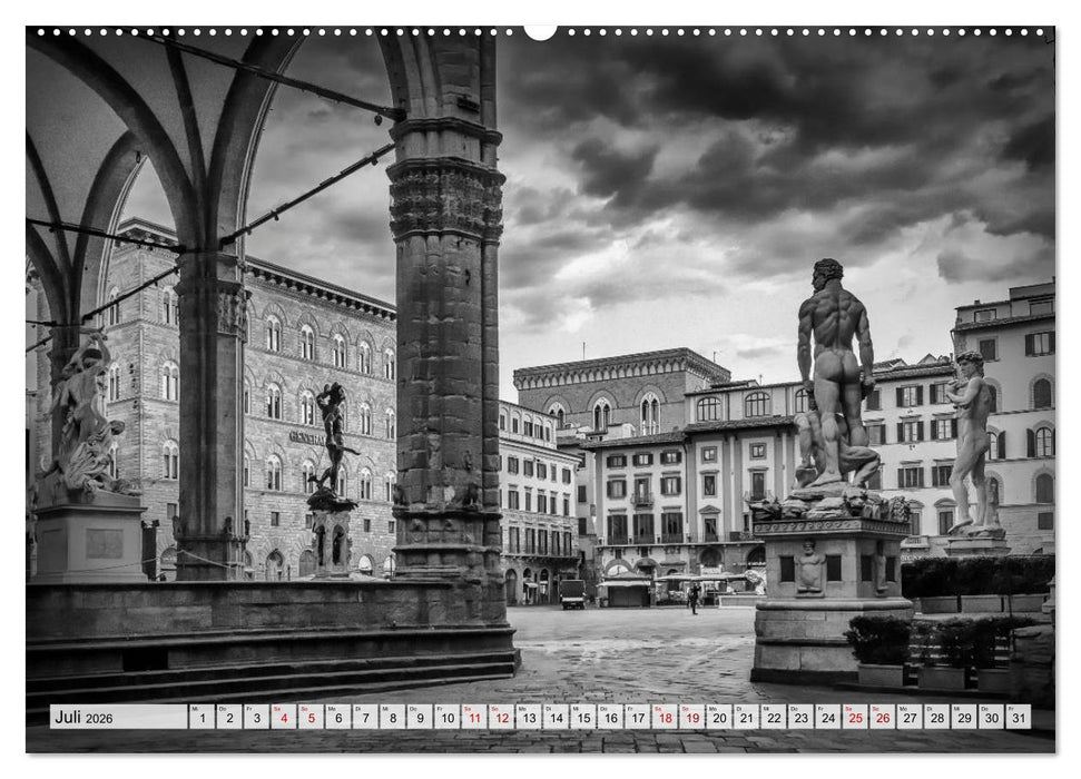 FLORENZ Monochrome Impressionen (CALVENDO Premium Wandkalender 2026)