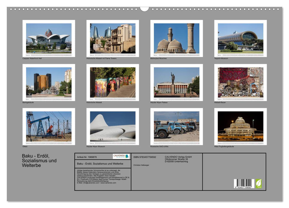 Baku - Erdöl, Sozialismus und Welterbe (CALVENDO Wandkalender 2026)