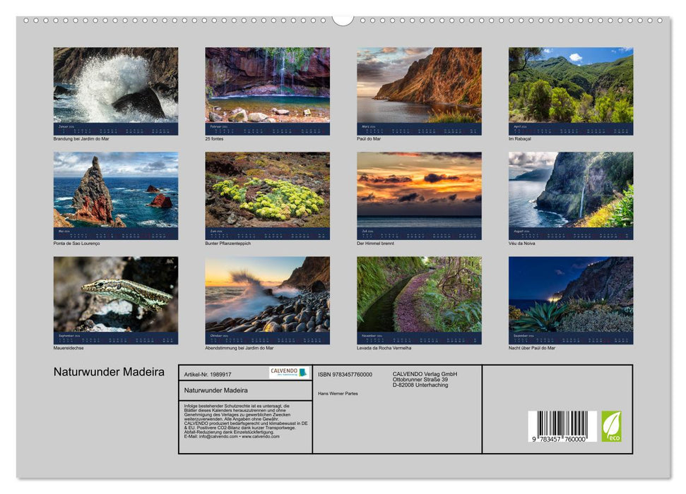 Naturwunder Madeira (CALVENDO Premium Wandkalender 2026)