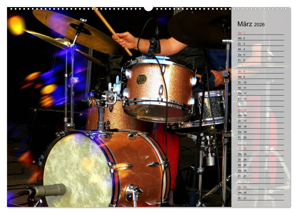 Schlagzeug onstage (CALVENDO Premium Wandkalender 2026)