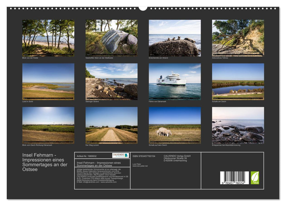 Insel Fehmarn - Impressionen eines Sommertages an der Ostsee (CALVENDO Premium Wandkalender 2026)