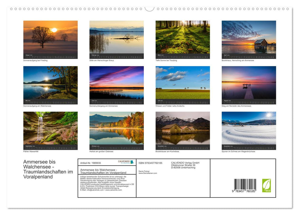 Ammersee bis Walchensee - Traumlandschaften im Voralpenland (CALVENDO Premium Wandkalender 2026)
