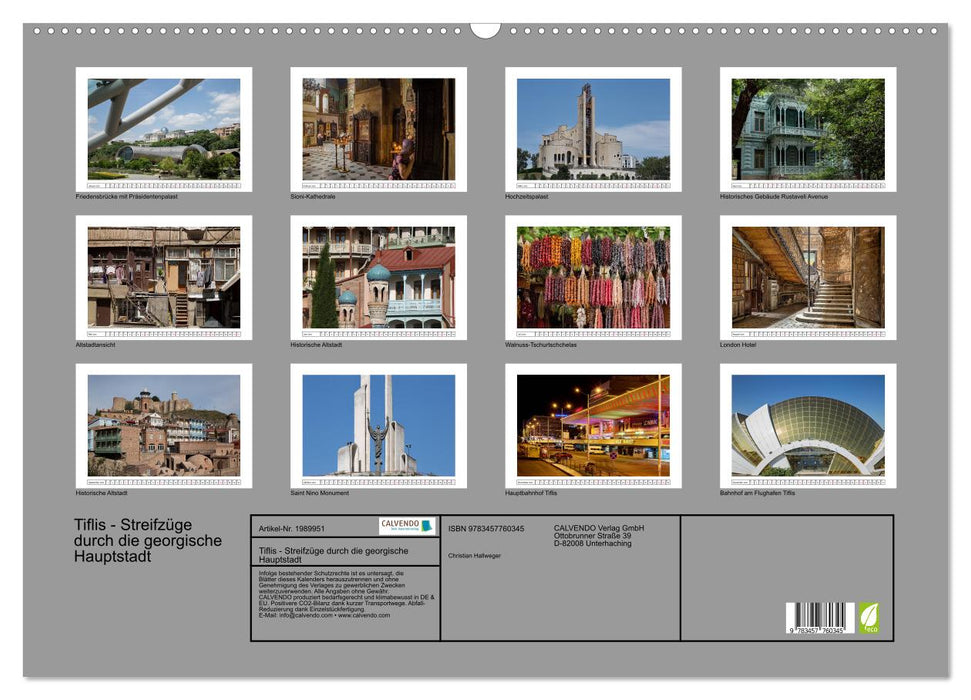 Tiflis - Streifzüge durch die georgische Hauptstadt (CALVENDO Wandkalender 2026)