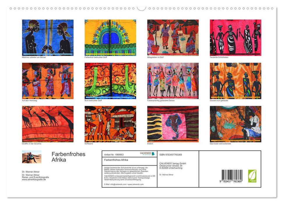 Farbenfrohes Afrika (CALVENDO Premium Wandkalender 2026)
