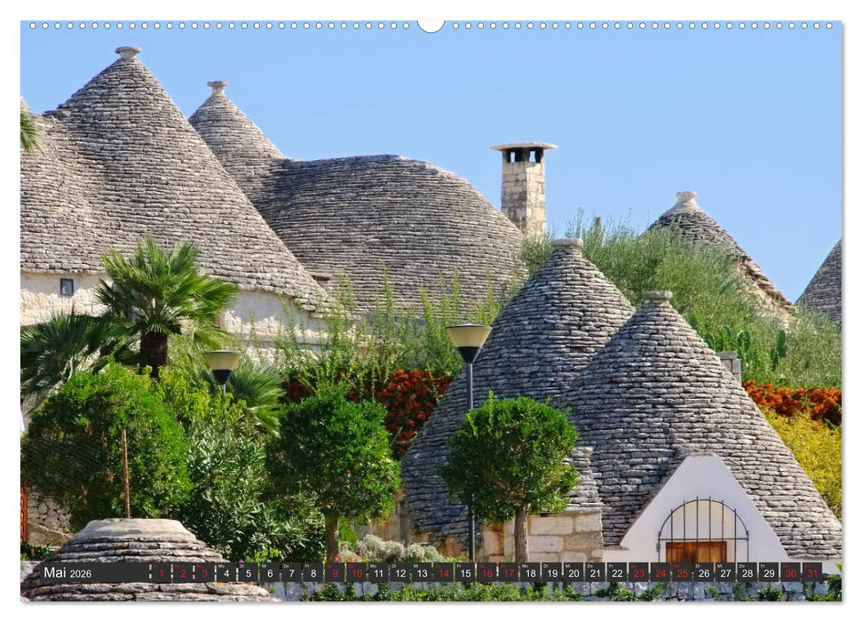 Trulli in Apulien - Einzigartige Rundhäuser im Süden Italiens (CALVENDO Premium Wandkalender 2026)