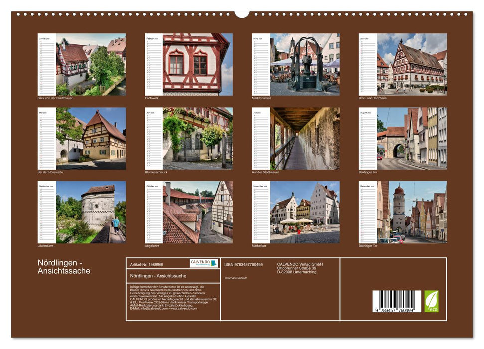 Nördlingen - Ansichtssache (CALVENDO Premium Wandkalender 2026)
