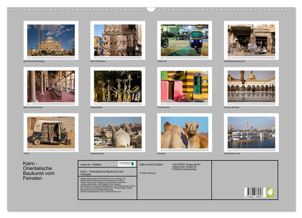 Kairo - Orientalische Baukunst vom Feinsten (CALVENDO Wandkalender 2026)