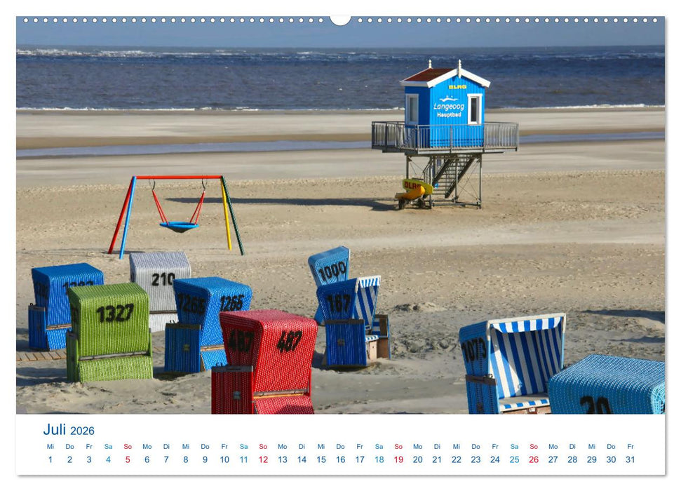 Langeoog 2026. Impressionen zwischen Hafen und Ostende (CALVENDO Premium Wandkalender 2026)