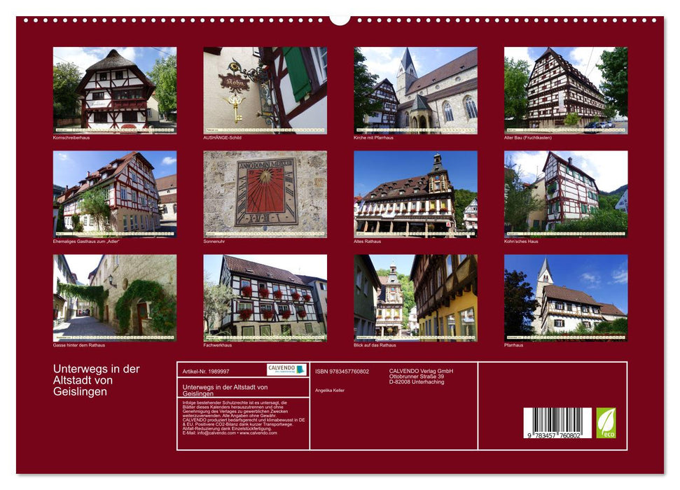 Unterwegs in der Altstadt von Geislingen (CALVENDO Premium Wandkalender 2026)