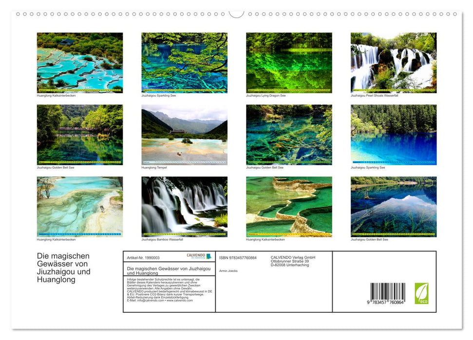 Die magischen Gewässer von Jiuzhaigou und Huanglong (CALVENDO Premium Wandkalender 2026)