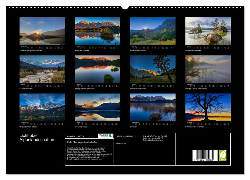 Licht über Alpenlandschaften (CALVENDO Premium Wandkalender 2026)