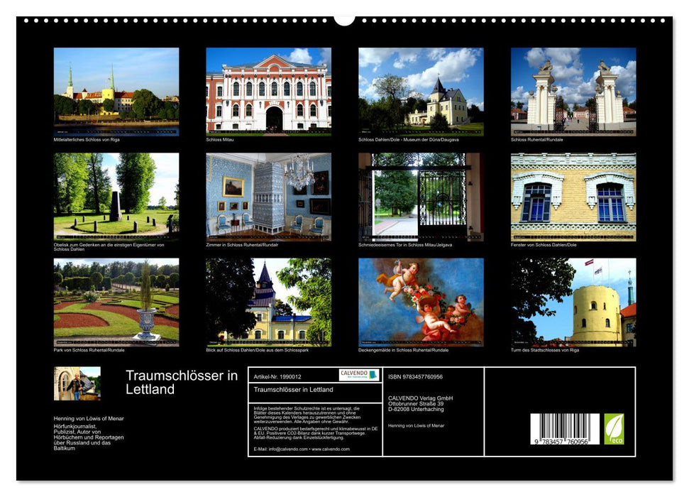 Traumschlösser in Lettland (CALVENDO Premium Wandkalender 2026)