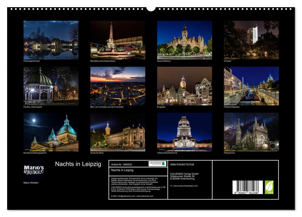Nachts in Leipzig (CALVENDO Premium Wandkalender 2026)