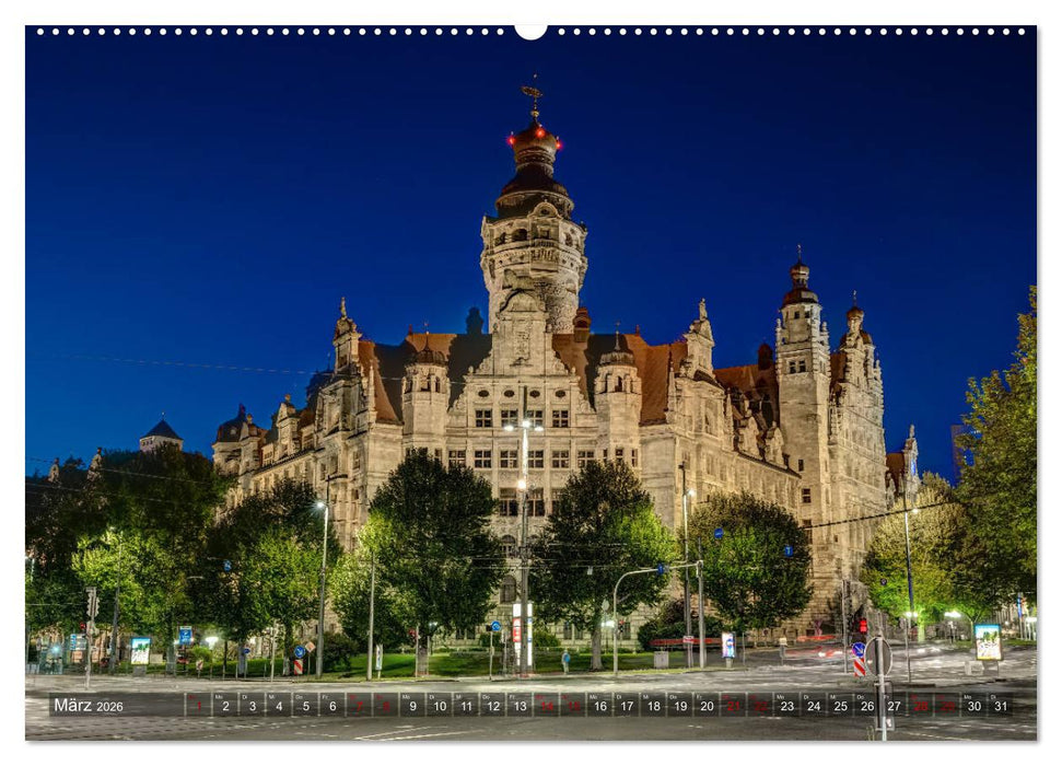 Nachts in Leipzig (CALVENDO Premium Wandkalender 2026)