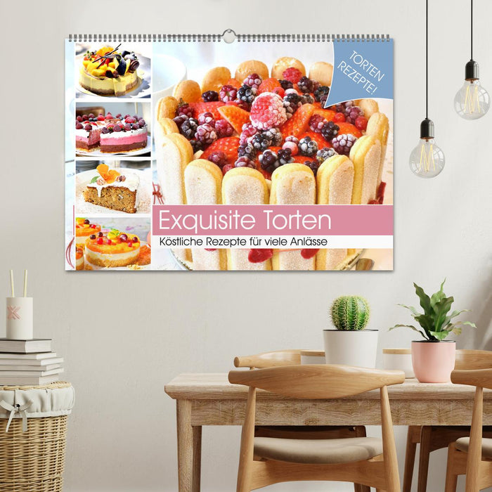 Exquisite Torten. Köstliche Rezepte für viele Anlässe (CALVENDO Wandkalender 2026)