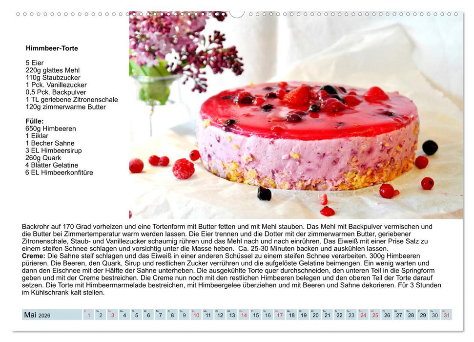 Exquisite Torten. Köstliche Rezepte für viele Anlässe (CALVENDO Wandkalender 2026)