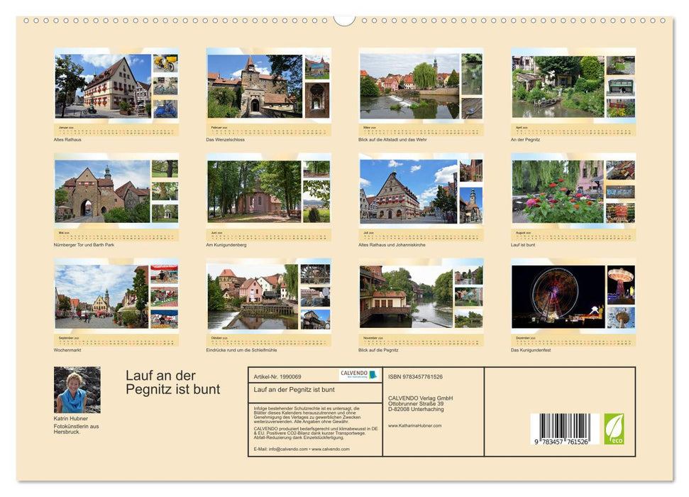 Lauf an der Pegnitz ist bunt (CALVENDO Premium Wandkalender 2026)