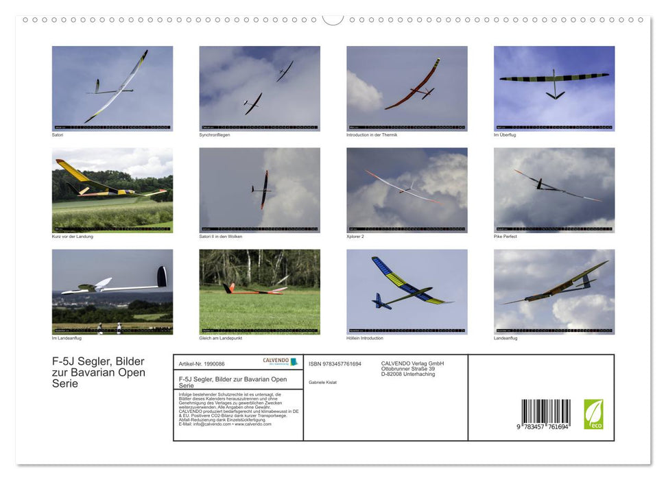 F-5J Segler, Bilder zur Bavarian Open Serie (CALVENDO Premium Wandkalender 2026)