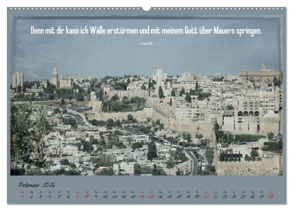 Mit der Bibel in der Hand durch das Heilige Land - Jerusalem (CALVENDO Premium Wandkalender 2026)