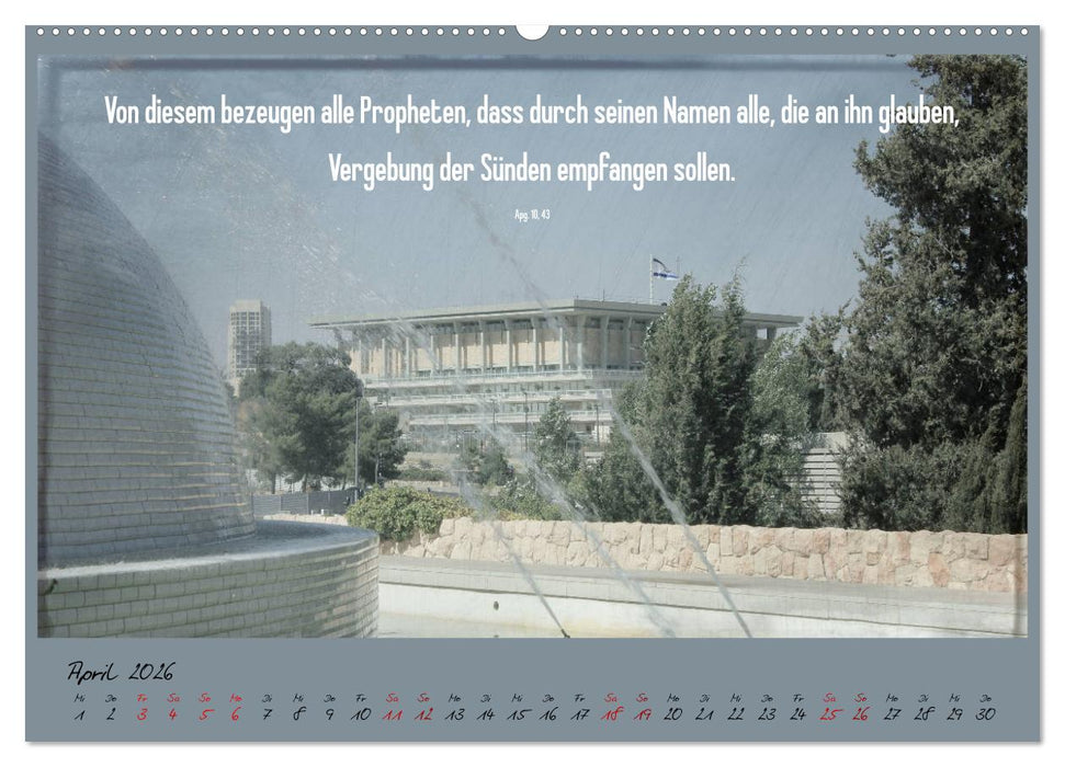Mit der Bibel in der Hand durch das Heilige Land - Jerusalem (CALVENDO Premium Wandkalender 2026)