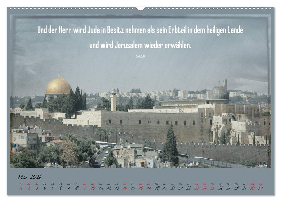 Mit der Bibel in der Hand durch das Heilige Land - Jerusalem (CALVENDO Premium Wandkalender 2026)