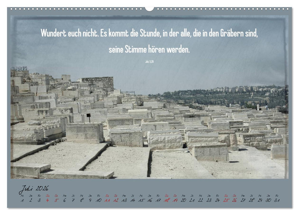 Mit der Bibel in der Hand durch das Heilige Land - Jerusalem (CALVENDO Premium Wandkalender 2026)