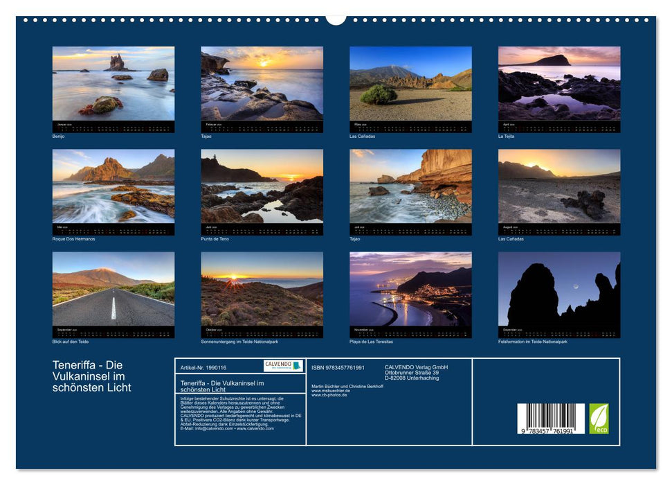 Teneriffa - Die Vulkaninsel im schönsten Licht (CALVENDO Premium Wandkalender 2026)