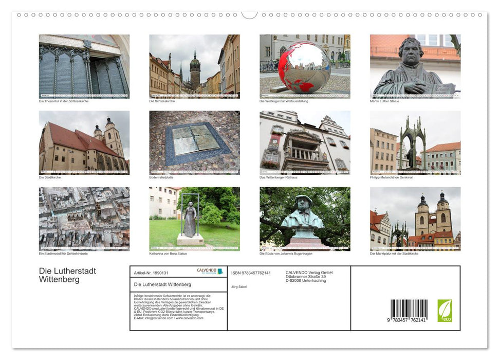 Die Lutherstadt Wittenberg (CALVENDO Premium Wandkalender 2026)