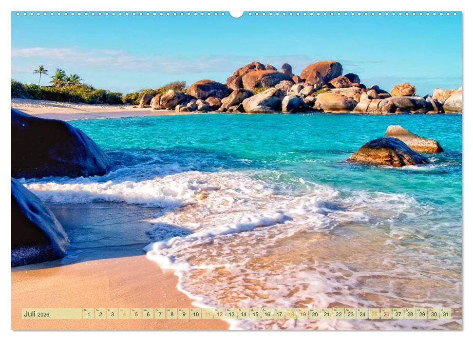 Reise in die Karibik - von den Bahamas bis Aruba (CALVENDO Premium Wandkalender 2026)