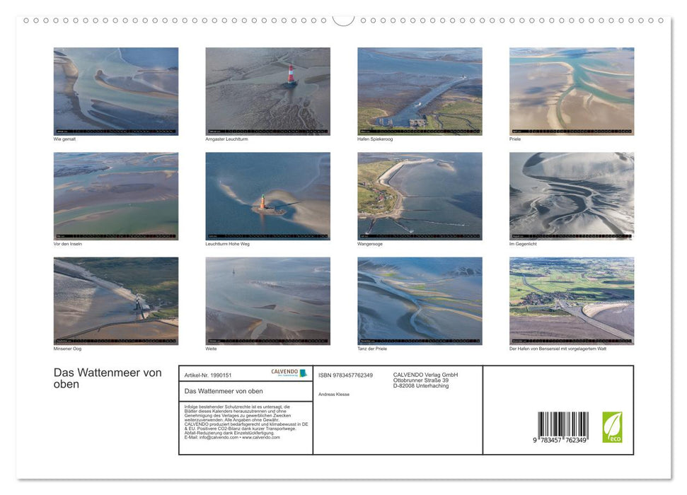 Das Wattenmeer von oben (CALVENDO Premium Wandkalender 2026)