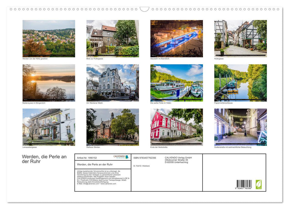 Werden, die Perle an der Ruhr (CALVENDO Wandkalender 2026)