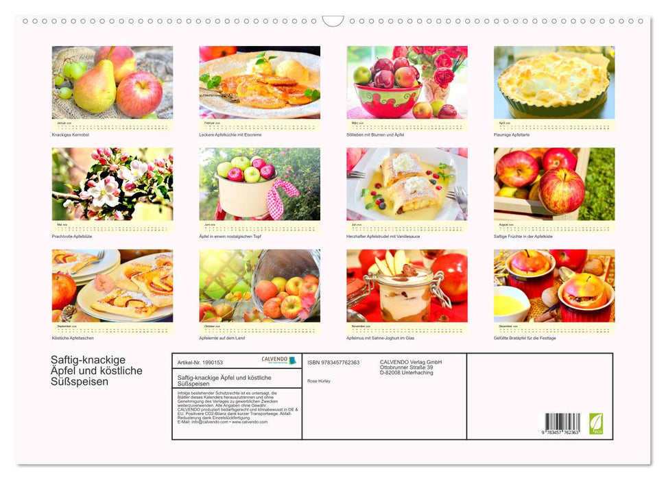Saftig-knackige Äpfel und köstliche Süßspeisen (CALVENDO Wandkalender 2026)