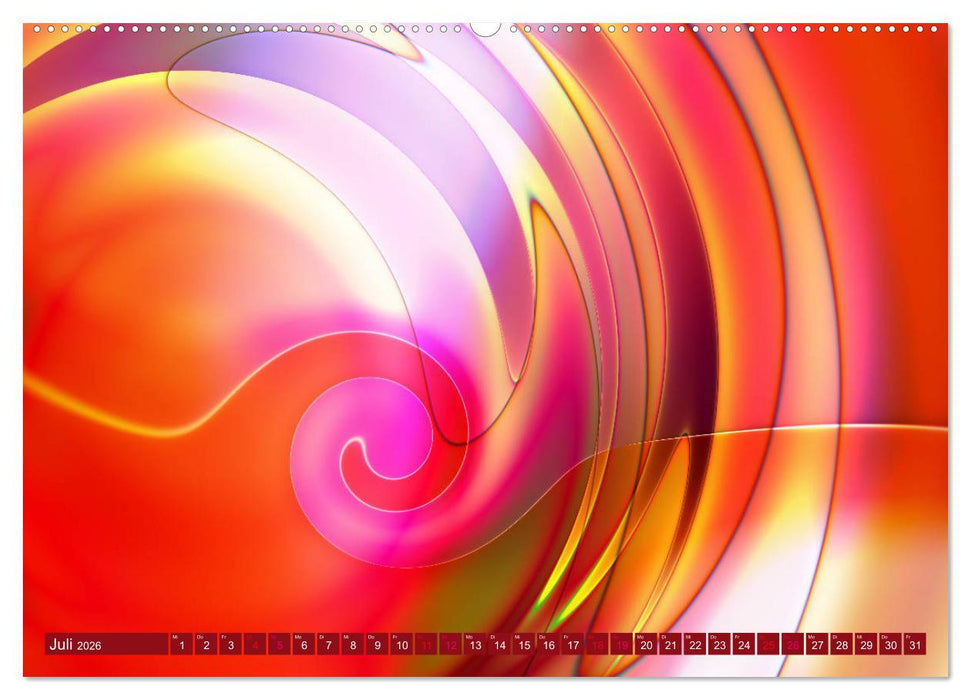 Lineare Strahlkraft - Wellen, Digitale Kunst (CALVENDO Premium Wandkalender 2026)