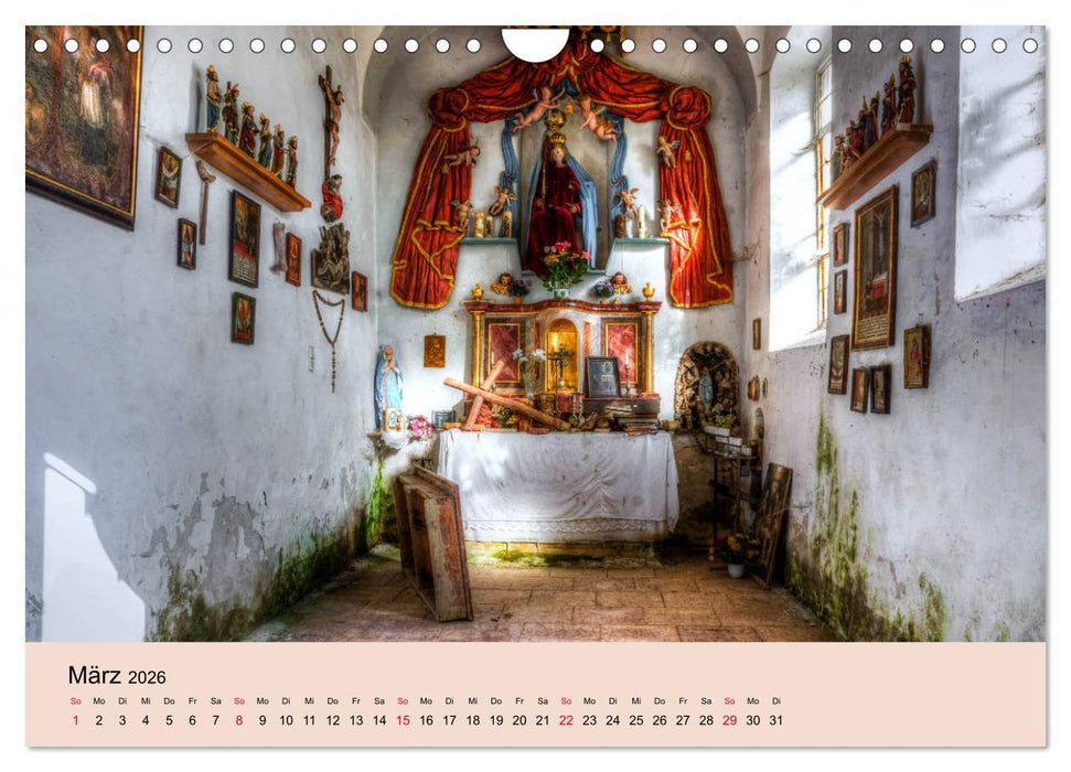 Vergessene Kirchen und Kapellen (CALVENDO Wandkalender 2026)