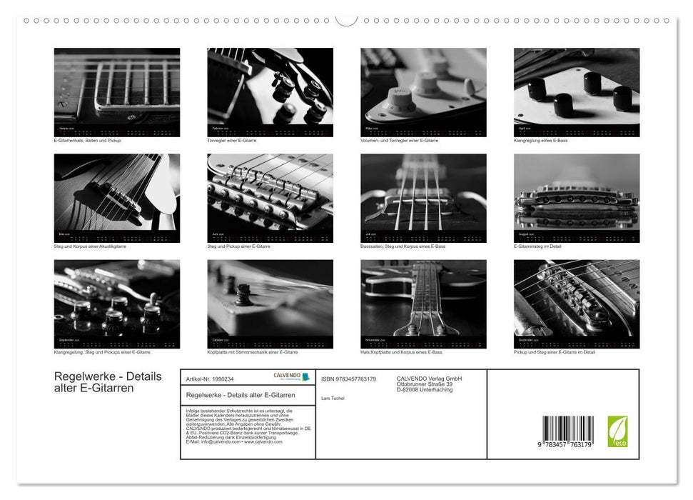 Regelwerke - Details alter E-Gitarren (CALVENDO Premium Wandkalender 2026)