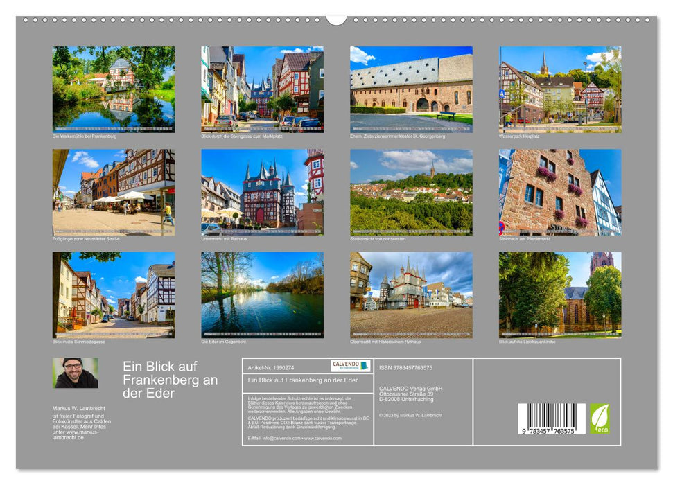 Ein Blick auf Frankenberg an der Eder (CALVENDO Premium Wandkalender 2026)