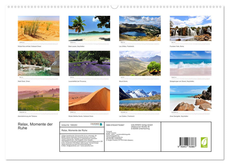 Relax, Momente der Ruhe (CALVENDO Premium Wandkalender 2026)