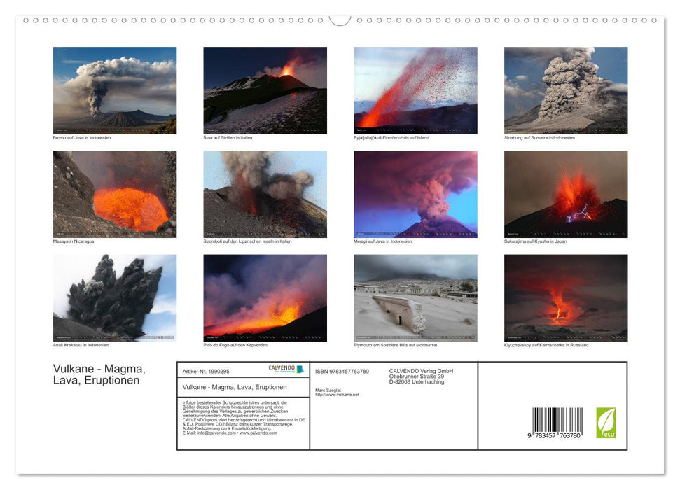 Vulkane - Magma, Lava, Eruptionen (CALVENDO Premium Wandkalender 2026)
