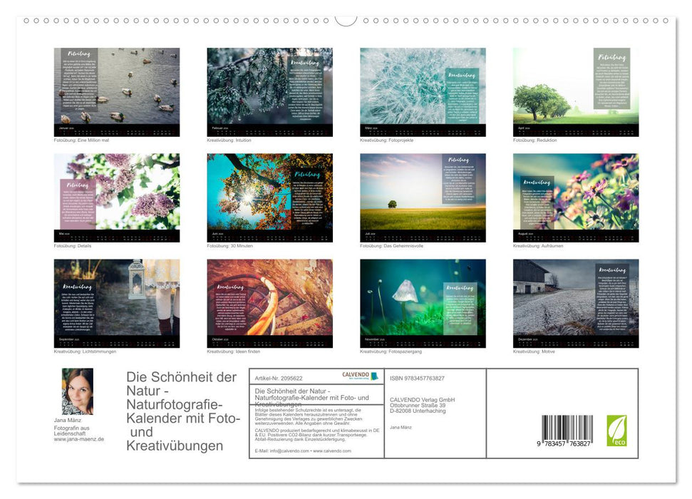 Die Schönheit der Natur - Naturfotografie-Kalender mit Foto- und Kreativübungen (CALVENDO Premium Wandkalender 2026)