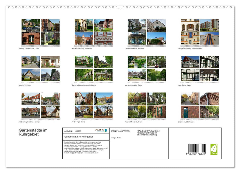 Gartenstädte im Ruhrgebiet (CALVENDO Premium Wandkalender 2026)