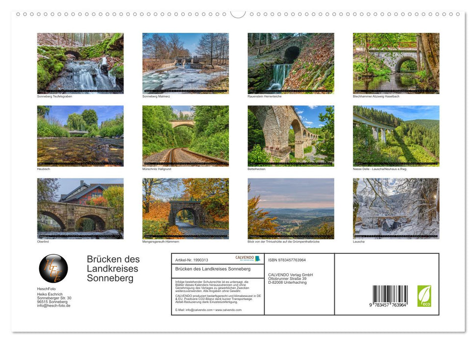 Brücken des Landkreises Sonneberg (CALVENDO Premium Wandkalender 2026)
