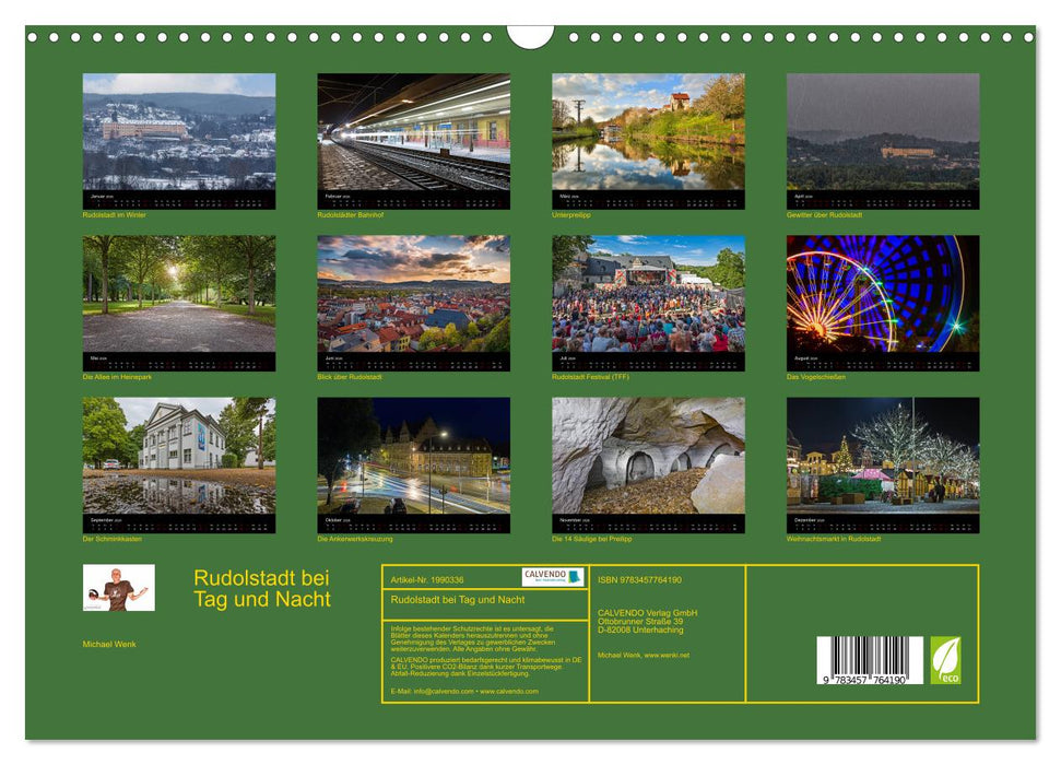 Rudolstadt bei Tag und Nacht (CALVENDO Wandkalender 2026)